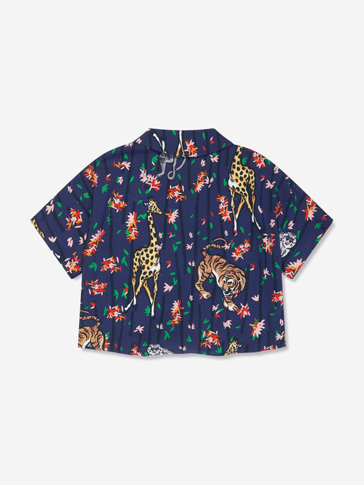 KENZO KIDS Girls Short Sleeve Shirt in Blue