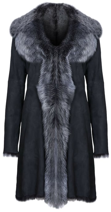 Womens Toscana Sheepskin Suede Trench Coat-Tbilisi