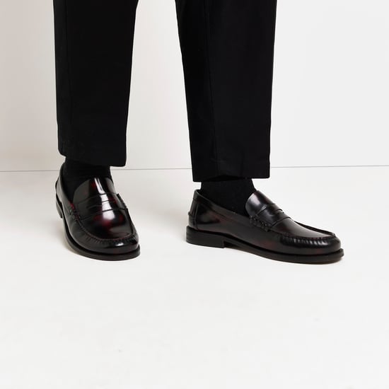 River Island Mens Loafers Slip On Shoes - Red