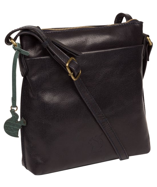 'Nikita' Navy Leather Cross Body Bag