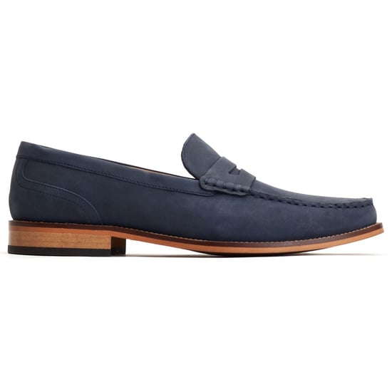 Base London Garfield Herren Mokassins aus Leder in Marineblau - Image 5