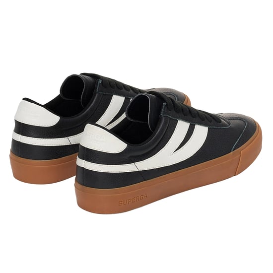 Superga - Herren/Damen Unisex Sneaker "4834 Club S Swallow", Kontrast Detail, Veganes Leder (Schwarz/Gummi Rosa) - Image 2