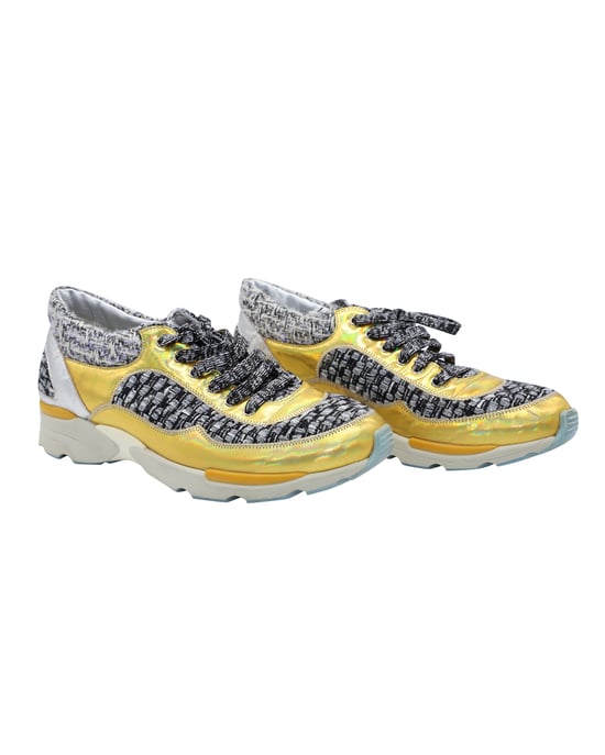 Chanel Tweed Schnürsneaker aus mehrfarbigem Leder - Image 4
