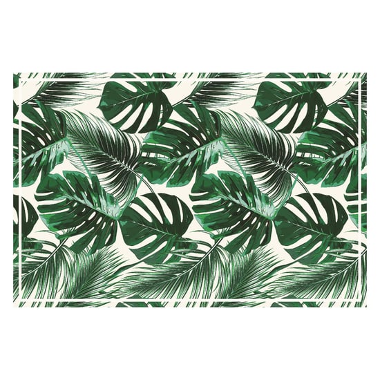 Green Tropical Leafs Mat 150 x 99 cm Floor Mats, Floor Rugs