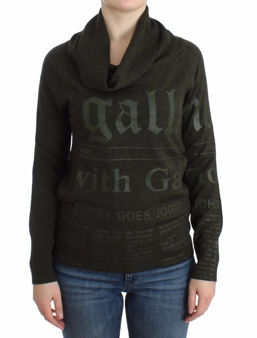 Galliano Green wwol turtleneck sweater