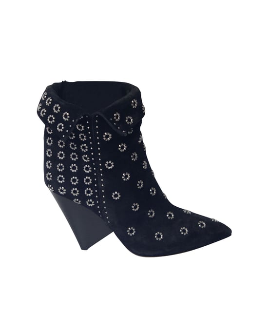 Isabel Marant „Lakky 90“ Ösenstiefel aus schwarzem Wildleder - Image 1