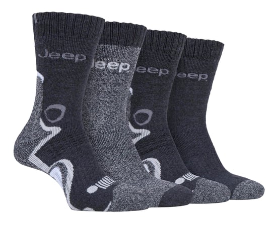 JEEP - 4 Paar Herren Anti Blister dick gepolstert Luxus Boot Socken - Image 1