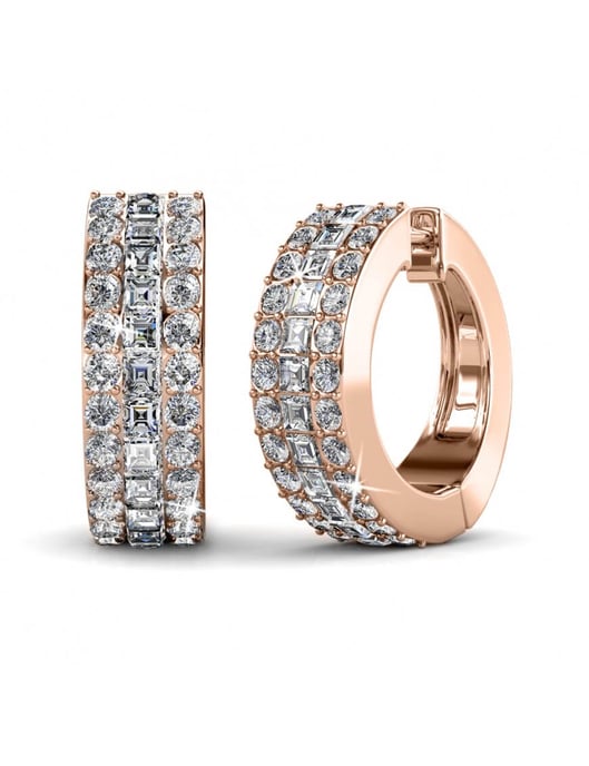 Olena Ohrringe - Roségold und Kristall - Image 1
