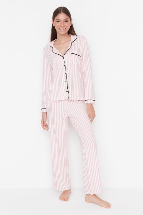 Trendyol Femmes  Col de chemise Pyjama Ensemble 2 pieces - Image 2