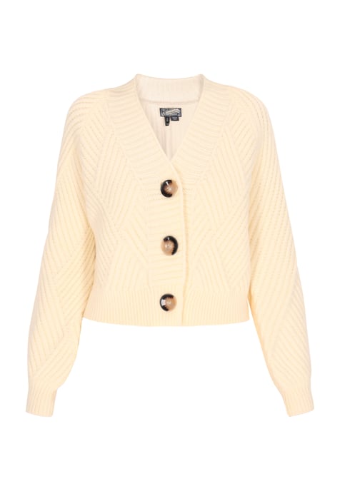Dreimaster Cardigan Damen Wollweiss - Image 1