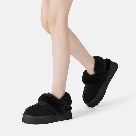 EVER AU Australia Women Fantail Leather Slippers With Two Removable Straps