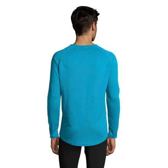 SOLS Mens Sporty Langarm Performance T-Shirt (Aqua) - Image 2