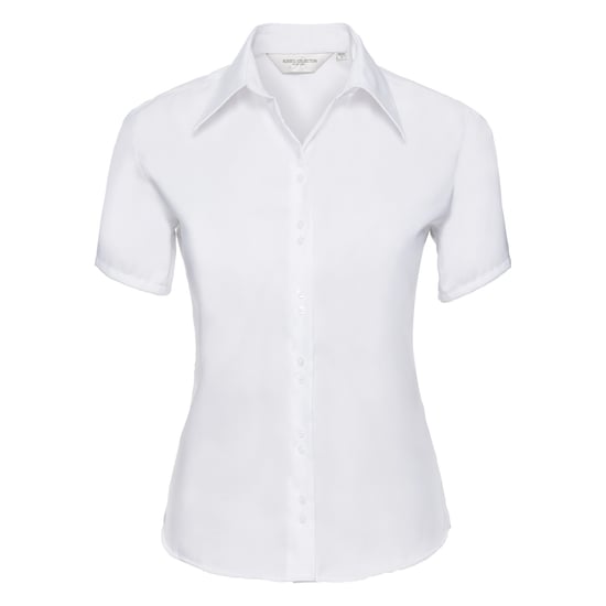 Russell Collection - Bügelfreie kurzärmelige Bluse - Damen (Weiß) - Image 1