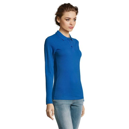 SOLS Womens/Ladies Perfect Long Sleeve Pique Polo Shirt (Königsblau) - Image 6