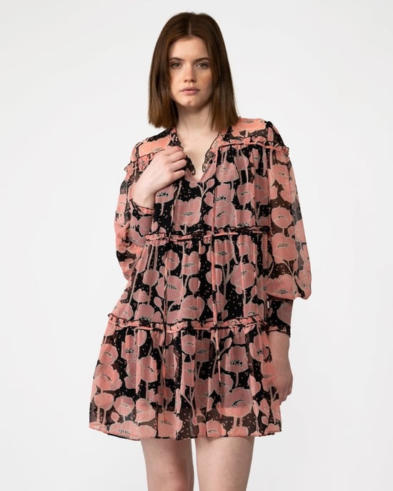 Ted Baker Sandror Womens Swing Mini Dress With Ruffled Tiers - Image 1