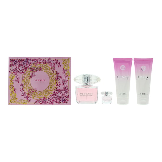 Versace Bright Crystal Eau De Toilette 90ml + Shower Gel 100ml + Body Lotion 100ml Gift Set