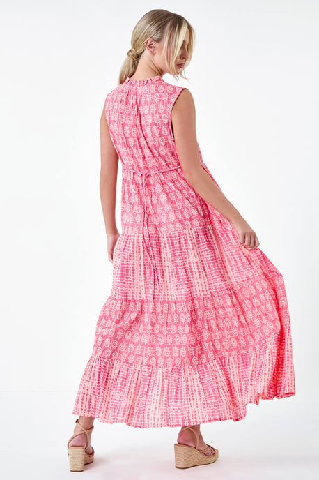 Petite Tie Dye Tiered Midi Dress