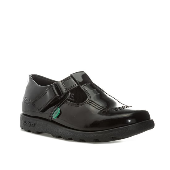Kickers Kinder Fragma T-Bar Patent Schuhe für Mädchen in Schwarz - Image 2