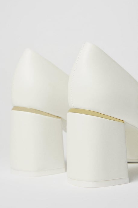 Baden Metal Insert Medium Block Heel Pointed Courts