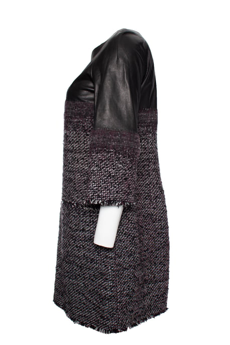 Tweedkleid mit Leder - Image 3
