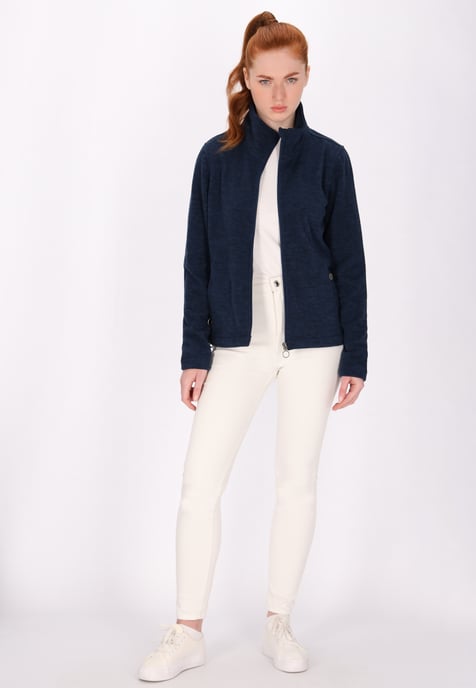 Dreimaster Fleecejacke Damen Marine Melange - Image 2