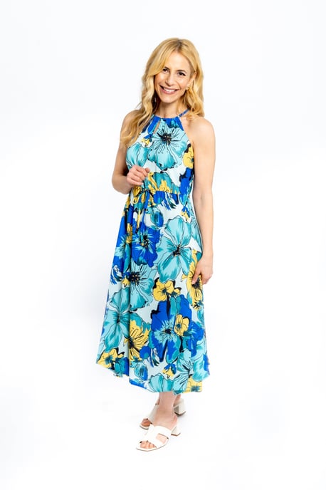 Tia Geblümtes Kleid mit Rollkragen - Image 4