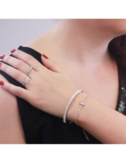 Geburtsstein-Armband - Rhodium Rose Gold und Kristall - Image 4