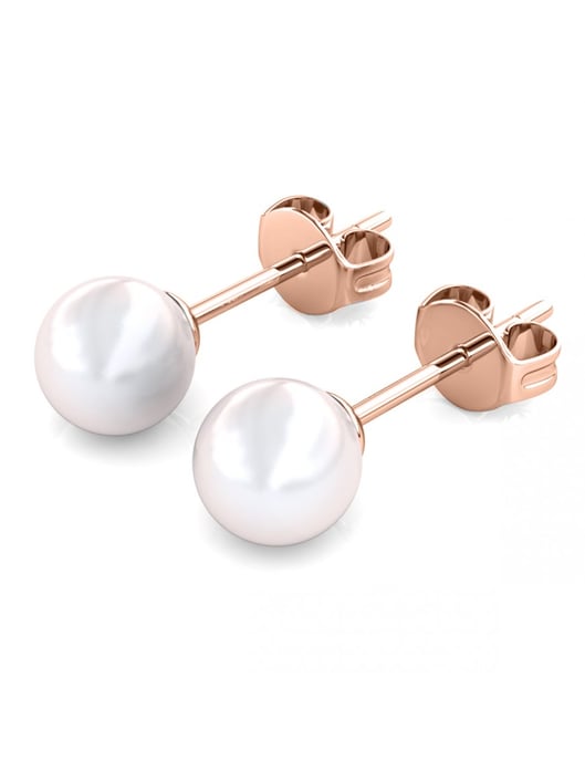 Vollmond Perlenohrringe - Rose Gold und Kristall - Image 4