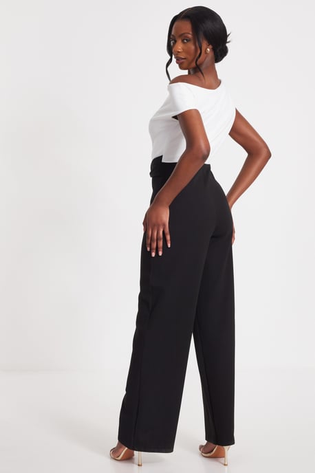 Black Contrast Palazzo Jumpsuit