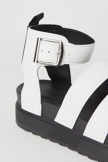 Faith: Honour Multi Strap Footbed Chunky Wedge Sandals