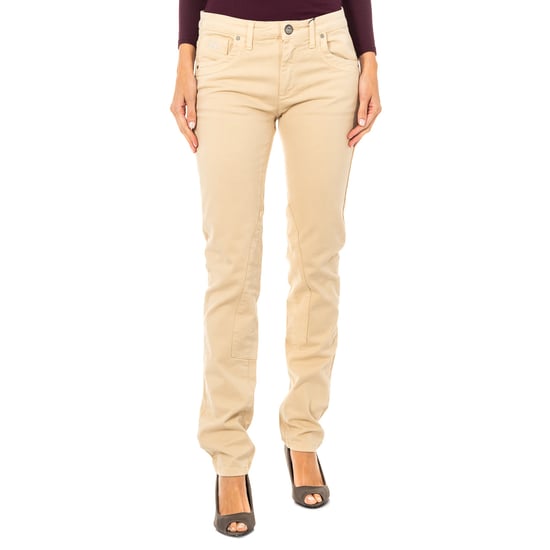 Stretch elastic pants with skinny-cut hems LWT010 woman