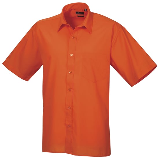 Premier Popelin Herren Hemd, kurzärmlig (Orange) - Image 1