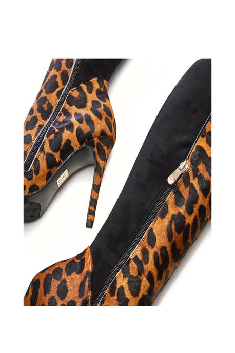 'Savi' Leopard Leopard Pony Knee High Boots