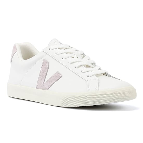Veja Esplar Leder-Damensneakers In Weiß/Flieder - Image 2
