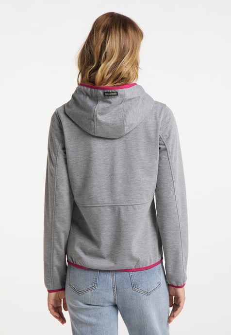 Schmuddelwedda Funktionsjacke Damen Grau Melange Dunkelrosa - Image 4