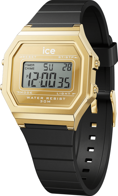 Ice Watch Ice Digit Retro - Metall Gold Spiegel - Schwarze Unisex-Uhr 022731 - Image 1