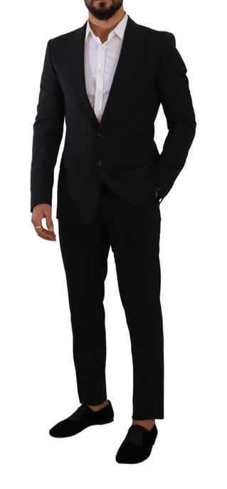 Dolce & Gabbana Herren schwarzes Slim Fit Weste 2-Knopf MARTINI Blazer - Image 4
