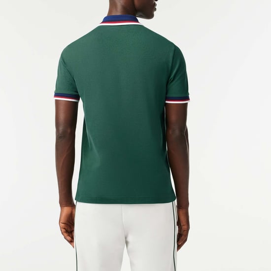 Men's Lacoste Regular Fit Stretch Mini Piqué Polo Shirt in Green