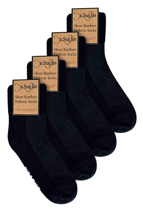 Herren Bamboo Diabetiker Knöchelsocken | Dr.Socks | Extra Wide Trainer Socken in Schwarz & Weiß - Schwarz - Image 2