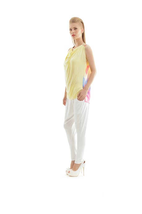 Crossover-Pleat Harem Pants