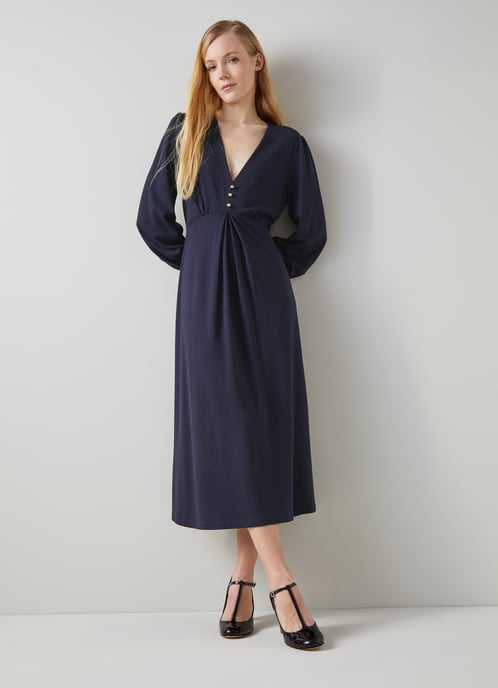 LK Bennett Jenny Petite Dresses, Navy