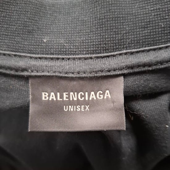 Balenciaga Logo-Druck Schablonen-T-Shirt aus schwarzer Baumwolle - Image 4
