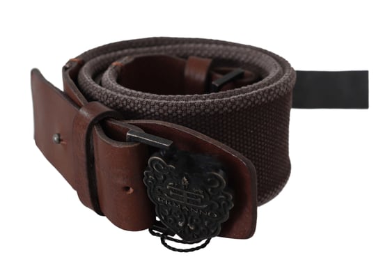 Ermanno Scervino Women's Dark Brown Leather Wide Buckle Waist Belt