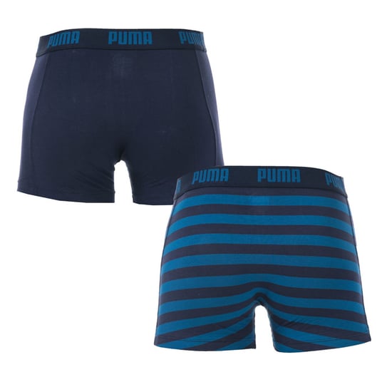 Men's Puma Striped 2 Pack Boxer Shorts in Blue