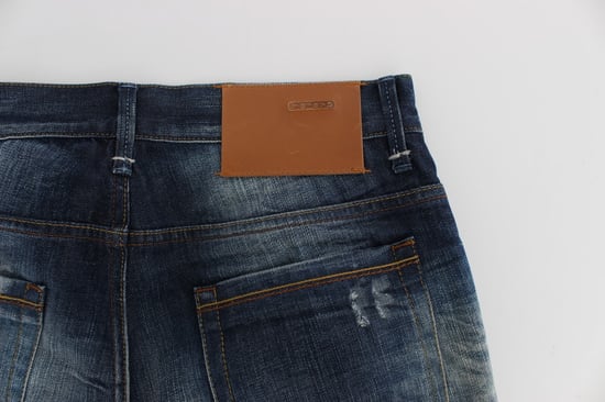 Acht Men's Blue Wash Cotton Denim Regular Fit Jeans