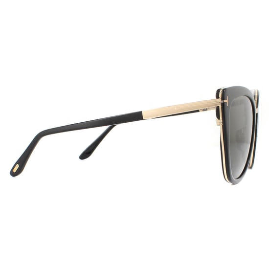 Tom Ford Sunglasses Simona FT0717 01A Shiny Black Rose Gold Smoke Grey