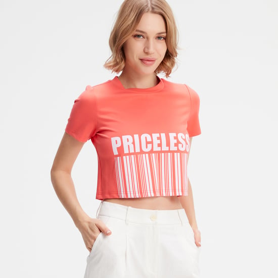 Typo-Druck Crop-T-Shirt - Image 2
