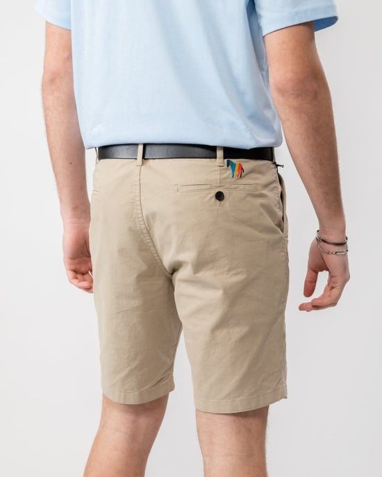 Paul Smith Mens Cotton-Twill Broad Stripe Zebra Logo Chino Shorts