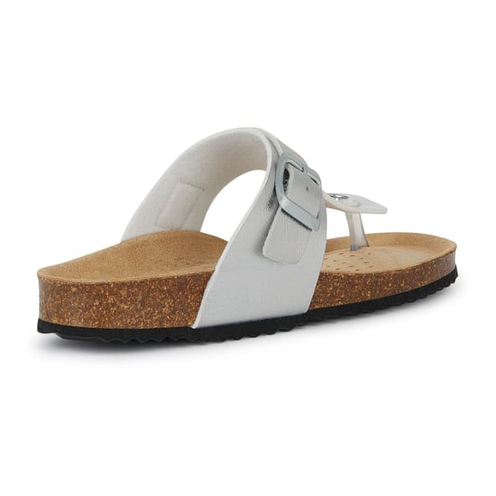 Geox D Brionia Metall Synthetik Polyurethan Damen Silber Sandalen - Image 2