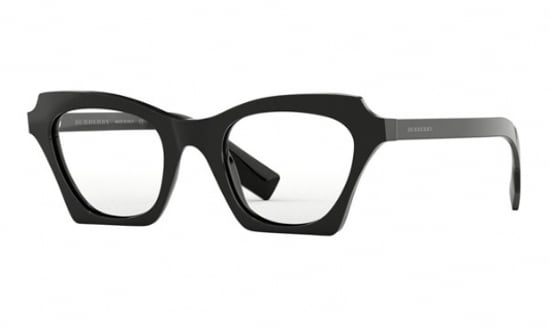 Burberry Cat eye plastic Unisex Sunglasses Black / Clear Lens